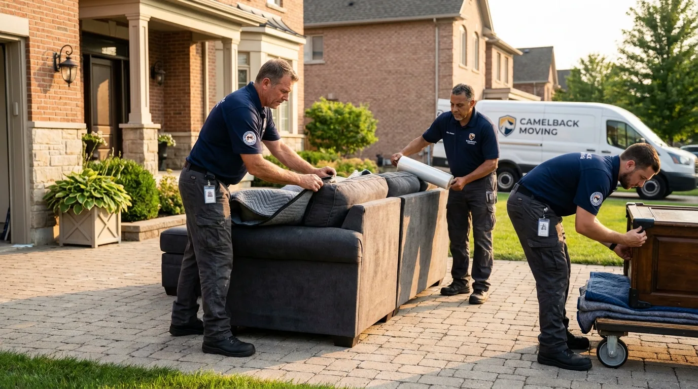 Large estate moving crew wrapping furniture in Simmesport, LA